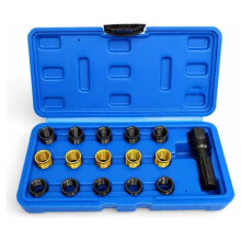 16-Delige M14 X 1,25 Bougiedraad Reparatieset, Cilinderkop Schroefdraad Tapset voor Auto- en Motorfietsmotoren