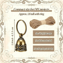 26pcs Brass Bells, Small Bells for Crafts, Handmade Vintage Copper Hanging Bell with Key Rings and Jute Twine