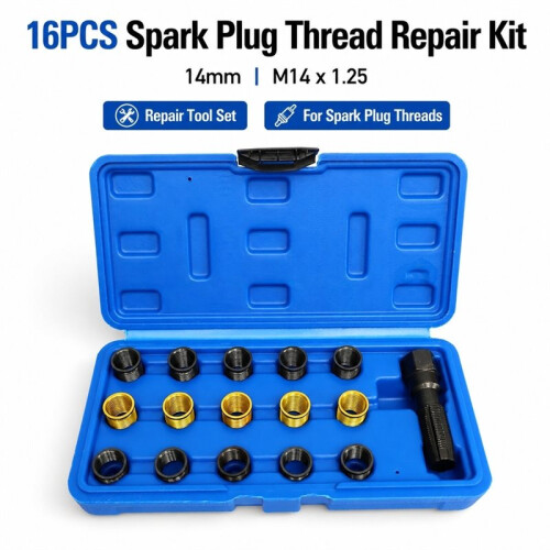 16Pcs M14 X 1.25  Thread Repair Kit Cylinder  Rethread Tap Tool Set for Auto Motorcycle Engine 2