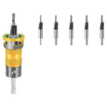 1set 4-Flute Countersink Drill Bit with Depth Stop for SEMI-Automatic Depth Adjustment for Wood Metal Adjustable Drill C