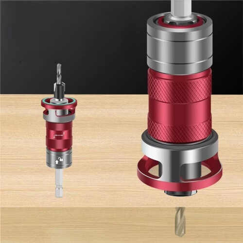 1set 4-Flute Countersink Drill Bit with Depth Stop for SEMI-Automatic Depth Adjustment for Wood Metal Adjustable Drill A 1