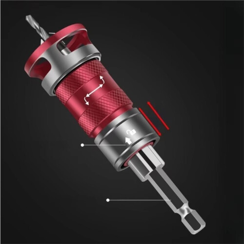 1set 4-Flute Countersink Drill Bit with Depth Stop for SEMI-Automatic Depth Adjustment for Wood Metal Adjustable Drill C 1