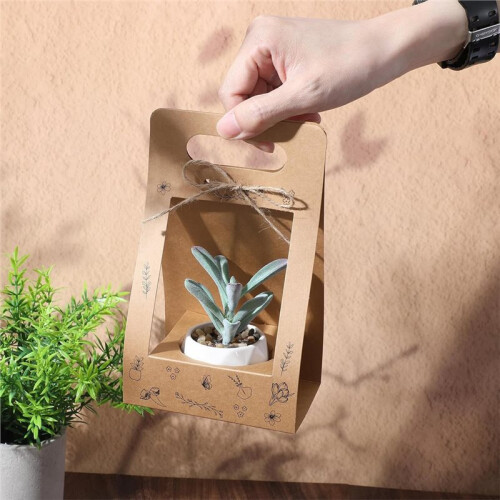 Pacote com 36 Sacos de Papel para Embrulhar Plantas em Vasos, Caixa de Presente para Vasos de 7,6 cm (3 Polegadas), Lembrancinhas e Presentes para 2