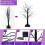 1pc 24 LED Lighted Halloween Artificial Birch Tree Light DIY Black Branches Lights Tabletop Halloween Orange 7