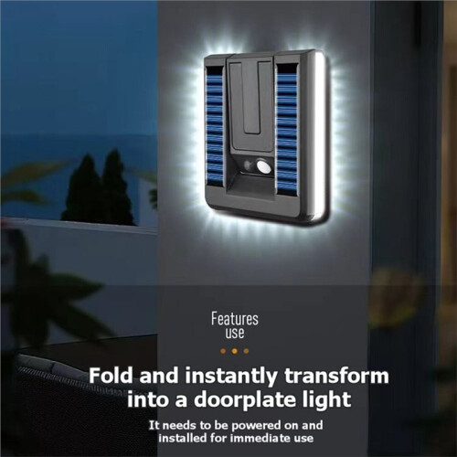 2Pcs Foldable LED 120 Solar Light 120 Foldable Solar Wall Light 3 Modes Motion Sensor for Fence Yard Garden Garage 2