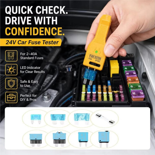 Car Fuse Tester,Fuse Continuity Tester,Fuse Detection Extractor, Universal DC24 Car Inspector Disassembly Tool 2