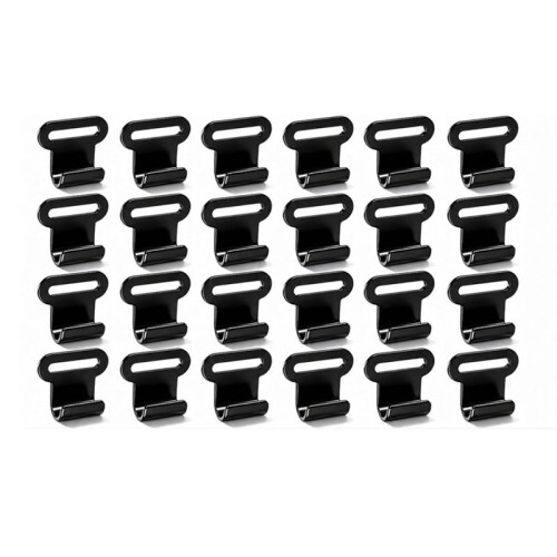 25 Pcs Flat Web Hook for 1 Inch Straps, Secure Hold Rooftop Cargo Tie Down Hooks for Car Roof Bag, Trailer Fixing