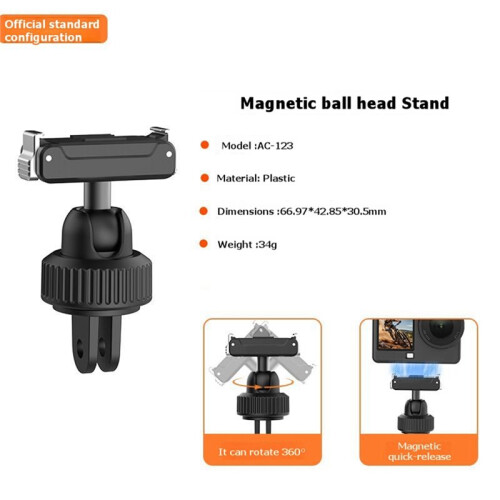 Magnetic Quick-Release Adapter Bracket for Action6/Osmo360/ Camera Tripod Mount Quick Release Base Accessory 1