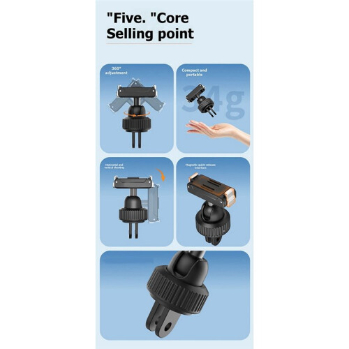 Magnetic Quick-Release Adapter Bracket for Action6/Osmo360/ Camera Tripod Mount Quick Release Base Accessory 2