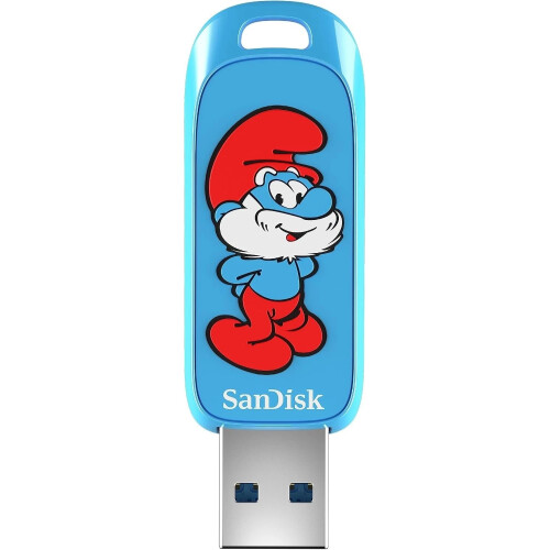 SanDisk Clé USB - SANDISK - Smurfs Édition Papa Smurf - 128 Go - USB 3.2 Gen 1 - 130 Mo/s 1