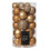 60 Caramel Brown Baubles Shatterproof Christmas Tree Hanging Decor 7