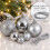 30 Silver Baubles Shatterproof Christmas Tree Hanging Decoration 3