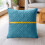 (2X, TEAL) Premium Diamond Design Velvet Filled Cushion 2