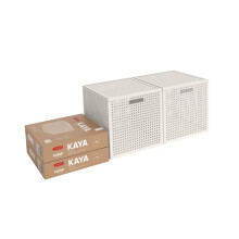 Set 2 Kaya Basket Cube 17L - Row Linen