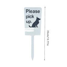 Dog Poop Sign with Bag Holder – Please Pick Up Yard Sign for Outdoor Use, 35x12 cm