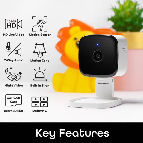 Smart Window Security Camera WiFi CCTV 3MP Night Vision Indoor Two Way Audio UK 2
