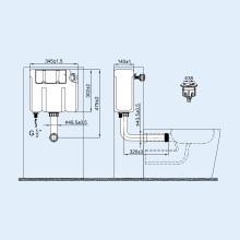 1100mm LH Sink White Combination Vanity Unit with BTW Toilet Flat Pack
