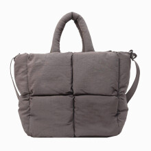 Dames gewatteerde schoudertas, crossbodytas, lichtgewicht en functionele handtas, casual puffertas, geschikt voor dagelijks gebruik, grijs_verrassing