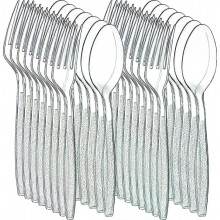 Ensemble de 100 couverts en plastique jetables résistants à la chaleur, idéal pour les fêtes et les cadeaux surprises.