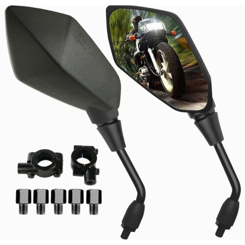 2 Compatiblemotorcycle mirrors with 7/8" handlebar ends and 10/8mm bolts_Surprise Gift