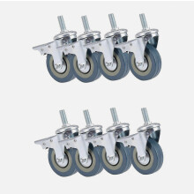 Ruedas giratorias de 75 mm de alta resistencia con freno para carros de muebles, juego de 8 unidades (regalo sorpresa).