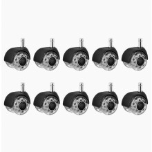 10 ruedas giratorias para silla de oficina, 2 pulgadas, resistentes y compatibles, de goma suave y silenciosa, aptas para suelos de madera y alfombra