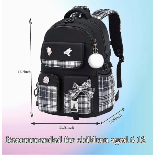 Girls Lightweight School Backpack with Multiple Compartments, Compatible Elementary Students_Surprise Gift 1
