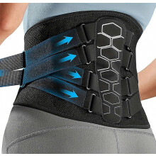 Ergonomic Motorcycle Lumbar Support Belt with Pulley System, Breathable Back Brace Compatible Lower Back Pain Relief, Men and Women_Surprise Gift