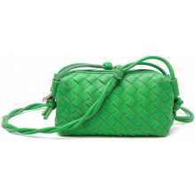 Geweven crossbodytas, geschikt voor dames, schoudertas van PU-leer met vlechtwerk, kleine handtas voor 's avonds, gevlochten schoudertas, leren messe