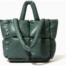 Grote gewatteerde draagtas, trendy luxe chique gewatteerde katoenen designertas, geschikt voor dames, zachte winterse gewatteerde schoudertas met nyl