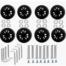 Kit de 8 ruedas para maleta, diámetro 2 pulgadas/50 mm, grosor 0,47 pulgadas/12 mm, ruedas de goma resistentes y silenciosas, compatibles con maletas