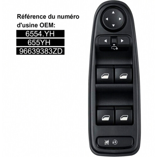 C4 Picasso Front Left Wing Mirror Switch 6554.YH Window Regulator Switch Button Compatible Citroen C4 Grand P_Surprise Gift 1