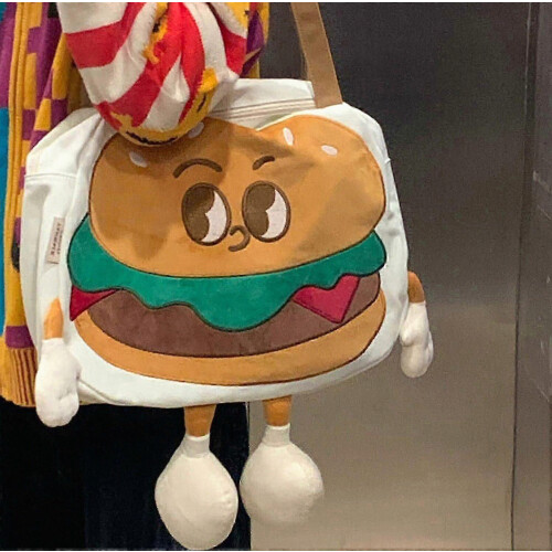 Χαριτωμένη τσάντα χειρός Hamburger - Μεγάλη χωρητ 2