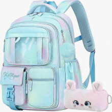 Sac à dos scolaire pour filles, motif licorne et arc-en-ciel, léger, idéal pour l'école primaire - Cadeau surprise pour enfants