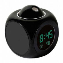 Voice Talking Clock Multifunctional Digital Alarm Clock Compatible Elderly Black 8.00X8.00X10.00CM Hourly Chime Reporting 1Pcs_Surprise Gift