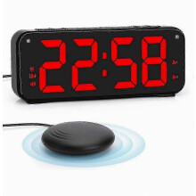 Sveglia potente adatta a chi ha il sonno pesante, ideale per adulti, con doppia sveglia e vibratore da letto, adatta a diverse camere da letto, displ