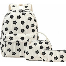 Zaino scolastico floreale per ragazze adolescenti con borsa per il pranzo e astuccio, impermeabile, compatibile con laptop, adatto per la scuola mate