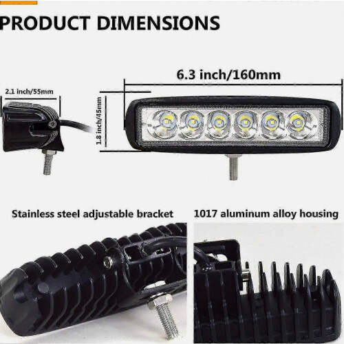 Νέο, κατάλληλο φως εργασίας LED Bar 12v 18w 15cm 1
