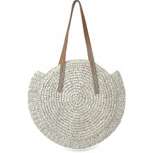 Handbag Summer Beach Bag Round Vintage Handmade Crossbody Bag Circle Bohan Handwoven Shoulder Bags Compatible Women Travel Vaion Leisure Braided Bag,