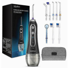 HF-6 Cordless Water Flosser 5 Nozzle Tips Water Irrigator Portable Rechargeable IPX7 Waterproof Irrigator Compatible Dental Oral & Braces Cleaning_Su