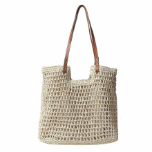 Women Straw Hobo Bag Fashion Beach Bag Large Capacity Handbag Purse Hollows Out Shoulder Bag Girls Weaving Vacation Bag Beige_Surprise Gift