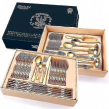 Ensemble de couverts en acier inoxydable 72 pièces - Service de table - Cadeau surprise pour la maison