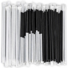 Pajitas de plástico negras envueltas individualmente, paquete de 1000 unidades - Pajitas de 20 cm, sin BPA - Pajitas desechables estilo restaurante d