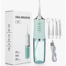 Draagbare elektrische waterflosser, geschikt voor het verwijderen van tandsteen, oplaadbaar handapparaat met vier opzetstukken, geschikt voor mondver