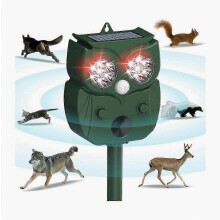 Ultrasonic Animal Repeller,Motion Detection LED Flash Light,Solar Animal Repellent Compatible Dog Fox Rabbit Squirrel_Surprise Gift