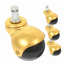 Juego de ruedas giratorias doradas para silla de oficina, de PP de rodamiento suave, compatible con: regalo sorpresa