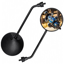Espejos laterales para motocicleta compatibles M8 con homologación E9, 1 par de espejos redondos para motocicleta con tornillos roscados de 8 mm, com