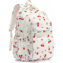 Sac à dos scolaire pour filles, motif cerises, compatible avec les enfants, joli cartable, sac à dos pour l'école, cadeau surprise