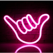 Sormi Neonkyltti Onnenele Neon Vaaleanpunainen Neonvalokyltti Kädenmuotoiset Neonvalot Yhteensopiva Makuuhuoneen Baari_Yllätyslahja