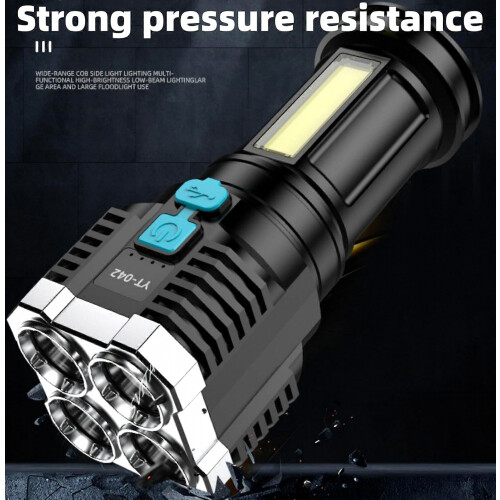 Φακός LED 1000 Lumens Φωτεινή Έξοδος USB Επαναφορ 2